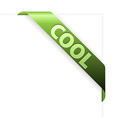 Image showing Green corner ribbon for cool items 