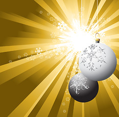 Image showing Christmas bulbs with snowflakes 