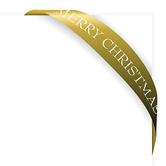 Image showing Golden Christmas corner ribbon 