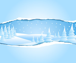 Image showing Frosty snowy winter landscape