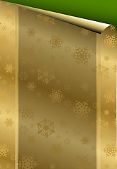 Image showing Christmas card with golden paper 