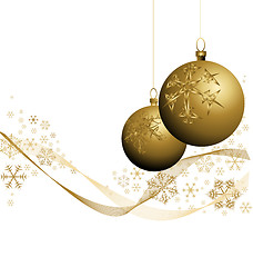 Image showing Golden Christmas decorations 