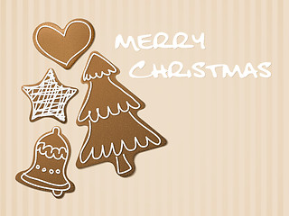 Image showing Christmas card - gingerbreads 