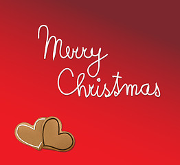 Image showing Christmas card with two gingerbreads 