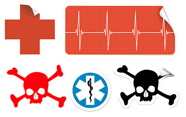 Image showing medical symbols on stickers 