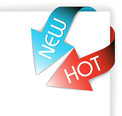 Image showing New blue and hot red corner ribbon 