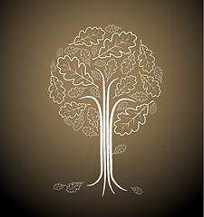 Image showing Vintage abstract tree drawing 