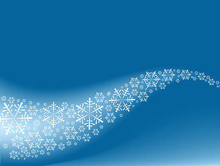 Image showing Vector Christmas background with white snowflakes 