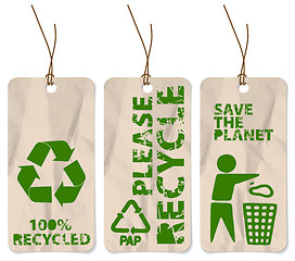 Image showing grunge tags for recycling