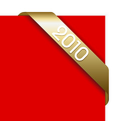 Image showing golden Christmas corner ribbon