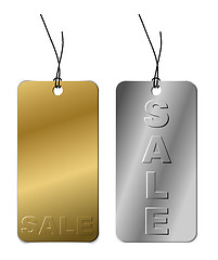 Image showing Set of metal tags for sale