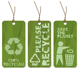 Image showing grunge tags for recycling 