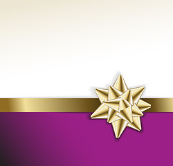 Image showing golden bow on a ribbon