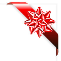 Image showing Red ribbon with bow