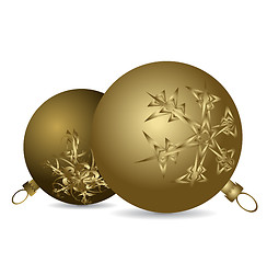 Image showing Golden Christmas bulbs 