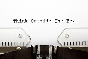 Image showing Typewriter THINK OUTSIDE THE BOX