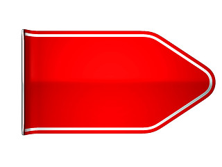 Image showing Unsticked Red bent sticker or label 