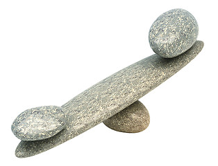 Image showing Balance: Pebble stability scales with stones