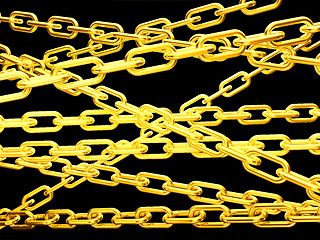 Image showing Protection: Links of golden chain isolated