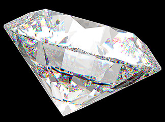Image showing Side view of round diamond with isolated 