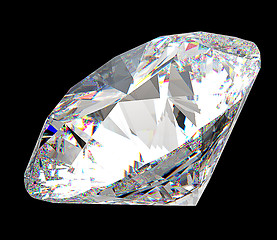 Image showing Precious gem: large diamond over black