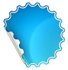 Image showing Blue bent round sticker or label 
