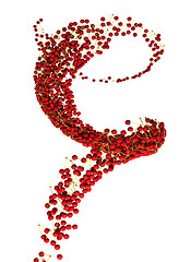 Image showing Healthy eating: red cherry flow isolated 