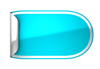 Image showing Blue rounded bent sticker or label