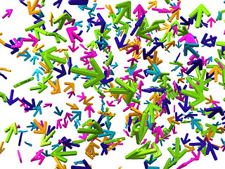 Image showing Chaos: colorful arrows with random direction 