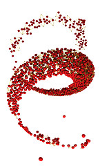 Image showing Vegetarian food: red cherry curl isolated