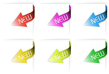 Image showing Colorful new corner ribbons set 