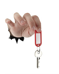Image showing giving house keys