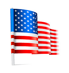 Image showing American USA flag waving