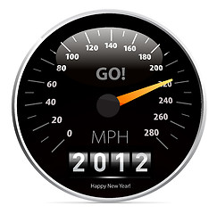 Image showing 2012 year Calendar speedometer car