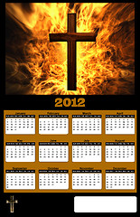 Image showing 2012 Flaming Christian Cross Calendar