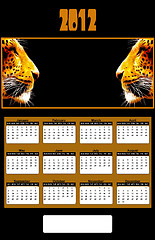 Image showing 2012 Neon African Leopard Heads Calendar