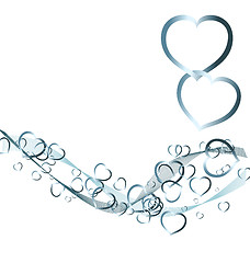 Image showing Valentines background with silver hearts