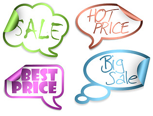 Image showing Set of Sale Comic Clouds