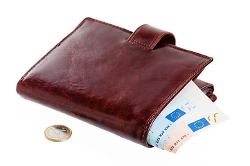 Image showing Purse from euro, it is isolated on white