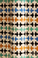 Image showing Ceramic tile works at Nasrid Palaces in Granada