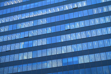 Image showing blue office windows background