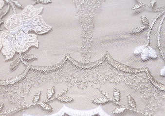 Image showing White textile wedding background