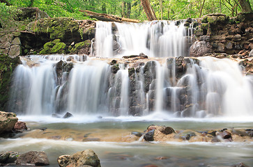 Image showing Water on the rocks into the forest