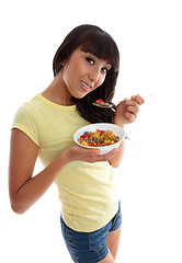 Image showing Healthy Living eating a nutritious breakfast