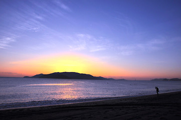 Image showing Sunrise on beach