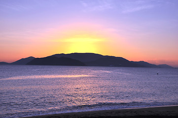 Image showing Sunrise on beach