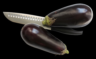 Image showing Two Aubergines
