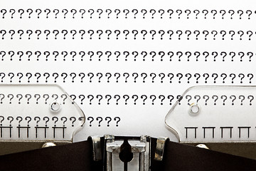 Image showing Typewriter QUESTION MARKS