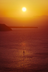 Image showing sunset Santorini