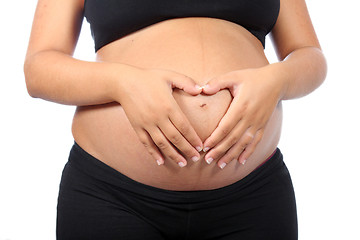 Image showing beautiful pregnant woman expecting a boy